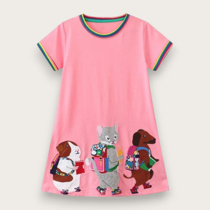 BRODERAD KLÄNNING - 2-7 år