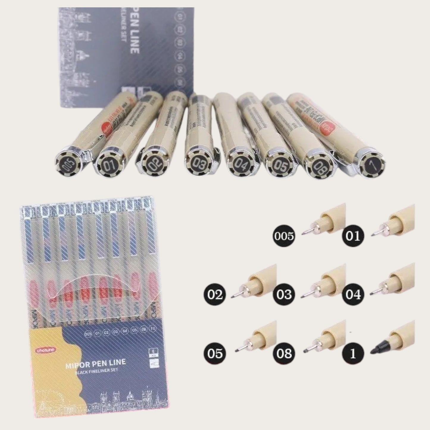 MICRO-PEN-SET - 8st storlekar