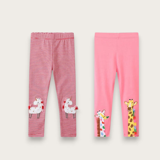 BRODERADE LEGGINGS - 2-7 år