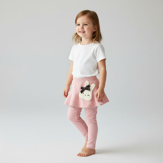 leggings-kjol-rosa-söt-barn-kanin