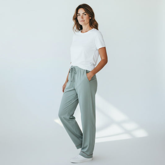 pyjamasbyxor-långa-herr-dam-unisex-grå-blå