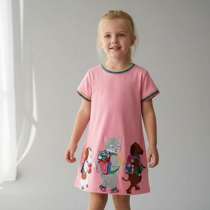 BRODERAD KLÄNNING - 2-7 år
